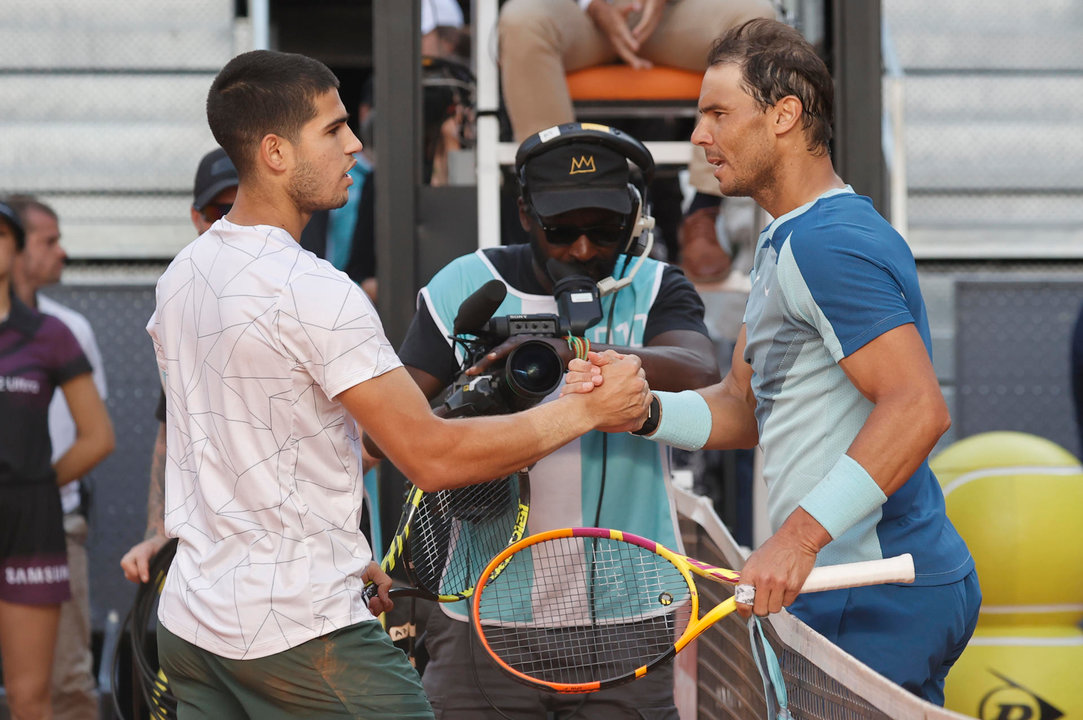 Los tenistas Carlos Alcaraz y Rafael Nadal- EFE/Emilio Naranjo