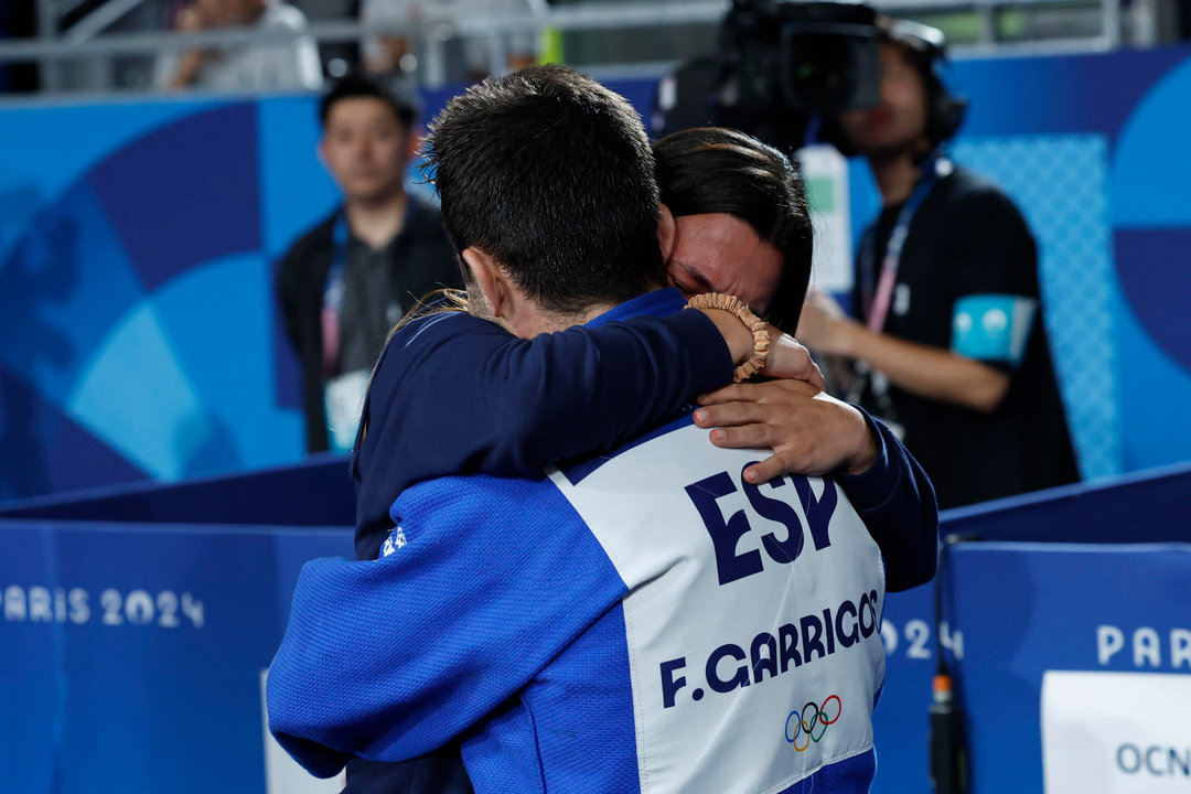 El judoca español Francisco Garrigos durante los Juegos Olímpicos de París 2024 este sábado, en la capital francesa. EFE/ Chema Moya