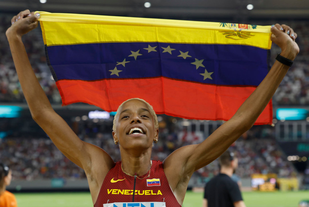 La atleta venezolana Yulimar Rojas. EFE/Javier Etxezarreta