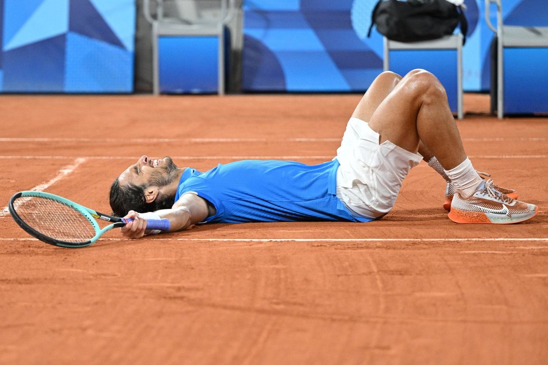 El italiano Lorenzo Musetti en Roland Garros en Paris. EFE/EPA/CAROLINE BLUMBERG