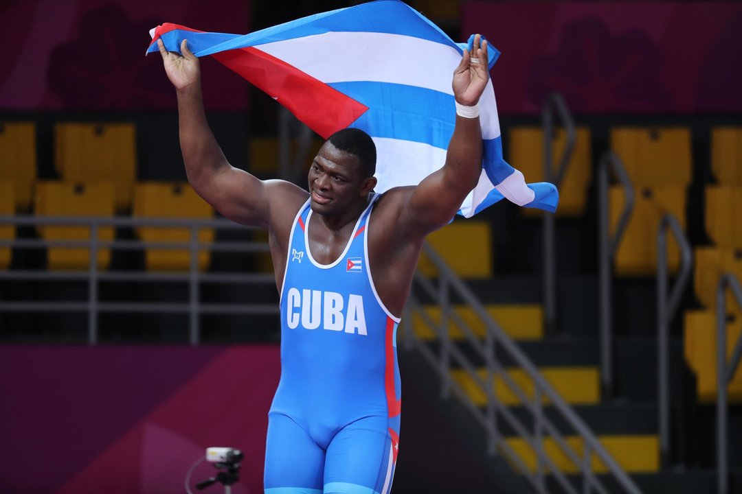 Foto de archivo del cubano Mijaín López, tras imponerse en lucha grecorromana 130Kg en los Juegos Panamericanos de en Lima. EFE/ Martín Alipaz