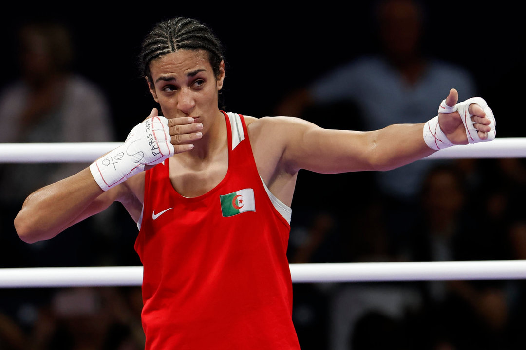 La boxeadora argelina Imane Khelif durante los Juegos de París. EFE/ Miguel Tona