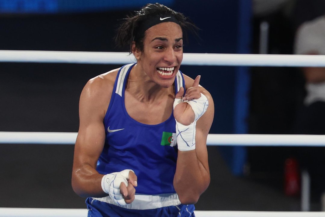 La boxeadora argelina Imane Khelif durante los Juegos de París 2024. ) EFE/EPA/MOHAMMED BADRA